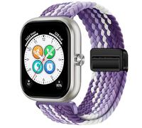 GIOPUEY Correas Magnética Compatible con Honor Choice Haylou Watch, Correa Tejida de Nailon Suave [Unisexo] [Transpirable] - Purple/White