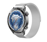 GIOPUEY Correas Magnética Compatible con HONOR Watch 5 Pro, Pulsera trenzada de acero inoxidable [magnético] Pulsera - Silver