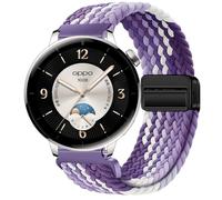 GIOPUEY Correas Magnética Compatible con Oppo Watch X3 Mini/X2 Mini, Correa tejida de nailon suave [unisexo] [Transpirable] - Purple/White