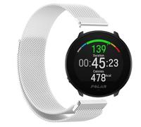 GIOPUEY Correas Magnética Compatible con Polar Unite, Pulsera trenzada de acero inoxidable [magnético] Pulsera - Silver