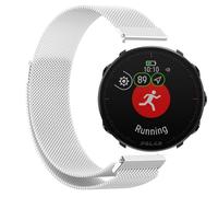 GIOPUEY Correas Magnética Compatible con Polar Vantage M, Pulsera trenzada de acero inoxidable [magnético] Pulsera - Silver