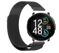 GIOPUEY Correas Magnética Compatible con Polar Vantage V3, Pulsera trenzada de acero inoxidable [magnético] Pulsera - black