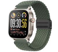 GIOPUEY Correas Magnética Compatible con Realme Watch 5, Correa Tejida de Nailon Suave [Unisexo] [Transpirable] - Green