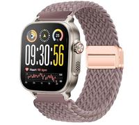 GIOPUEY Correas Magnética Compatible con Realme Watch 5, Correa Tejida de Nailon Suave [Unisexo] [Transpirable] - Purple
