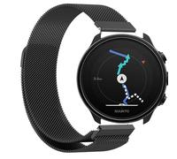 GIOPUEY Correas Magnética Compatible con SUUNTO 9, 24mm Pulsera trenzada de acero inoxidable [magnético] Pulsera - black