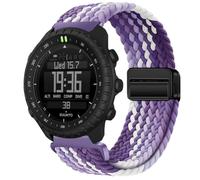 GIOPUEY Correas Magnética Compatible con Suunto Core 2, Correa Tejida de Nailon Suave [Unisexo] [Transpirable] - Purple/White