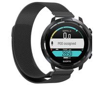 GIOPUEY Correas Magnética Compatible con SUUNTO D5, 24mm Pulsera trenzada de acero inoxidable [magnético] Pulsera - black