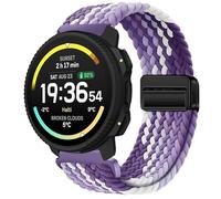 GIOPUEY Correas Magnética Compatible con SUUNTO Vertical 2, Correa tejida de nailon suave [unisexo] [Transpirable] - Purple/White