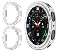 GIOPUEY Cover Compatibile con Samsung Galaxy Watch 9 44mm, [2 Pezzi] Hard Plastic, Anti-Bump, Samsung Galaxy Watch 9 44mm Custodia - Silver