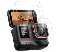 GIOPUEY Cristal Templado Compatible con Insta360 Ace Pro 2, 4 Piezas Protector de Pantalla y 2 Piezas Protector de Lente de Cámara, HD, Ultradelgado, Sin Burbujas (Transparent)