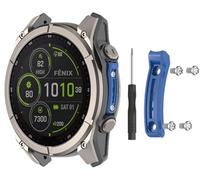 GIOPUEY Cubierta Metálica para Proteger los Sensores Compatible con Garmin Fenix 8 47mm/Fenix 8 Pro 47mm/Tactix 8 47mm/Quatix 8 47mm - Blue