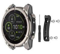 GIOPUEY Cubierta Metálica para Proteger los Sensores Compatible con Garmin Fenix 8 51mm/Fenix 8 Pro 51mm/Tactix 8 51mm/Quatix 8 51mm - Black