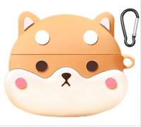 GIOPUEY Funda Compatibile con Huawei Freebuds Pro 4/Pro 3, Cute Lindo Divertido Dibujos Animados Silicona Protección Carcasa Case Cover con Gancho para Llavero - Briquette