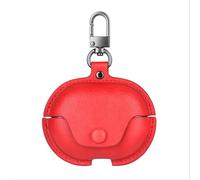 GIOPUEY Funda Compatibile con Huawei Freebuds Pro 4/Pro 3, PU Cuero Protección Carcasa Case Cover con Gancho para Llavero - Red