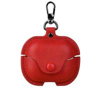 GIOPUEY Funda Compatibile con Huawei FreeBuds SE 4 ANC, PU Cuero Protección Carcasa Case Cover con Gancho para Llavero - Red