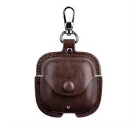 GIOPUEY Funda Compatibile con Huawei Freebuds SE3/SE2, PU Cuero Protección Carcasa Case Cover con Gancho para Llavero - Brown