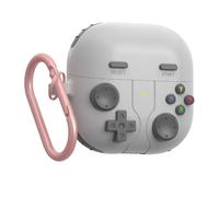 GIOPUEY Funda Compatibile con Huawei FreeClip 2, Cute Lindo Divertido Dibujos Animados Silicona Protección Carcasa Case Cover con Gancho para Llavero - Grey