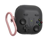 GIOPUEY Funda Compatibile con Huawei FreeClip 2, Cute Lindo Divertido Dibujos Animados Silicona Protección Carcasa Case Cover con Gancho para Llavero - Dark Gray