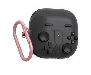 GIOPUEY Funda Compatibile con Huawei FreeClip 2, Cute Lindo Divertido Dibujos Animados Silicona Protección Carcasa Case Cover con Gancho para Llavero - Dark Gray