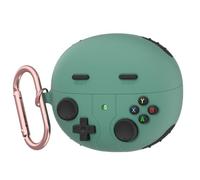 GIOPUEY Funda Compatibile con Huawei FreeClip, Cute Lindo Divertido Dibujos Animados Silicona Protección Carcasa Case Cover con Gancho para Llavero - Green