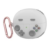 GIOPUEY Funda Compatibile con Huawei FreeClip, Cute Lindo Divertido Dibujos Animados Silicona Protección Carcasa Case Cover con Gancho para Llavero - Grey