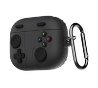 GIOPUEY Funda Compatibile con Motorola Moto Buds, Cute Lindo Divertido Dibujos Animados Silicona Protección Carcasa Case Cover con Gancho para Llavero - Dark Gray