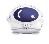 GIOPUEY Funda Compatibile con OPPO Enco Air 3i, Cute Lindo Divertido Dibujos Animados Silicona Protección Carcasa Case Cover con Gancho para Llavero - Astronaut