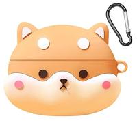 GIOPUEY Funda Compatibile con OPPO Enco Clip 2, Cute Lindo Divertido Dibujos Animados Silicona Protección Carcasa Case Cover con Gancho para Llavero - Corgi