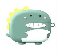 GIOPUEY Funda Compatibile con Realme Buds Air 6 Pro, Cute Lindo Divertido Dibujos Animados Silicona Protección Carcasa Case Cover con Gancho para Llavero - Green Dinosaur