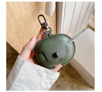 GIOPUEY Funda Compatibile con Realme Buds Air 6 Pro, PU Cuero Protección Carcasa Case Cover con Gancho para Llavero - Green