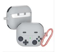 GIOPUEY Funda Compatibile con Samsung Galaxy Buds 3/3 Pro, Cute Lindo Divertido Dibujos Animados Silicona Protección Carcasa Case Cover con Gancho para Llavero - Grey