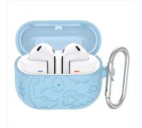 GIOPUEY Funda Compatibile con Samsung Galaxy Buds 3/3 Pro, Cute Lindo Divertido Dibujos Animados Silicona Protección Carcasa Case Cover con Gancho para Llavero - Blue