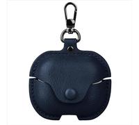 GIOPUEY Funda Compatibile con Samsung Galaxy Buds 3/3 Pro, PU Cuero Protección Carcasa Case Cover con Gancho para Llavero - Blue