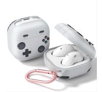 GIOPUEY Funda Compatibile con Samsung Galaxy Buds FE/2Pro/Live, Cute Lindo Divertido Dibujos Animados Silicona Protección Carcasa Case Cover con Gancho para Llavero - Gray