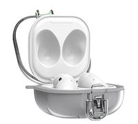 GIOPUEY Funda Compatibile con Samsung Galaxy Buds FE/Buds Pro/Buds Live/Buds 2/Buds 2 Pro, Carcasa de Clear PC Case Cover con Tapa de Cierre y Gancho para Llavero - Trasparente