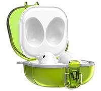 GIOPUEY Funda Compatibile con Samsung Galaxy Buds FE/Buds Pro/Buds Live/Buds 2/Buds 2 Pro, Carcasa de Clear PC Case Cover con Tapa de Cierre y Gancho para Llavero - Verde