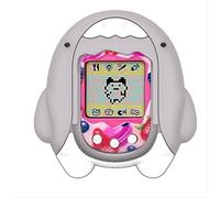 GIOPUEY Funda Compatibile con Tamagotchi Original, Cute Lindo Divertido Dibujos Animados Silicona Protección Carcasa Case Cover con Gancho para Llavero - Gray
