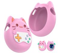 GIOPUEY Funda Compatibile con Tamagotchi Paradise, Cute Lindo Divertido Dibujos Animados Silicona Protección Carcasa Case Cover con Gancho para Llavero - Pink