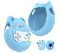 GIOPUEY Funda Compatibile con Tamagotchi Paradise, Cute Lindo Divertido Dibujos Animados Silicona Protección Carcasa Case Cover con Gancho para Llavero - Blue