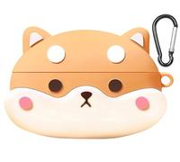 GIOPUEY Funda Compatibile con Xiaomi Redmi Buds 6 Pro, Cute Lindo Divertido Dibujos Animados Silicona Protección Carcasa Case Cover con Gancho para Llavero - Corgi