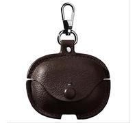 GIOPUEY Funda Compatibile con Xiaomi Redmi Buds 6 Pro, PU Cuero Protección Carcasa Case Cover con Gancho para Llavero - Brown