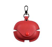 GIOPUEY Funda Compatibile con Xiaomi Redmi Buds 8 Pro, PU Cuero Protección Carcasa Case Cover con Gancho para Llavero - Red