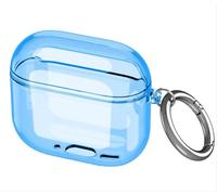 GIOPUEY Funda Compatible con Airpods 4 2024, Ultradelgado TPU Case Cover, Anti-caída, Portátil - Transparent Blue
