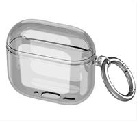 GIOPUEY Funda Compatible con Airpods 4 2024, Ultradelgado TPU Case Cover, Anti-caída, Portátil - Transparent Black