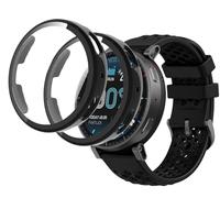 GIOPUEY Funda Compatible con Amazfit Active MAX, [2 Pack] Protector de Pantalla + Bastidor rígido, Protección Total del Paquete - Black+Black