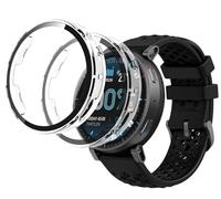 GIOPUEY Funda Compatible con Amazfit Active MAX, [2 Pack] Protector de Pantalla + Bastidor rígido, Protección Total del Paquete - Transparent+Transparent