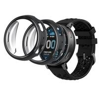 GIOPUEY Funda Compatible con Amazfit Active MAX, [2 Pack] TPU morbido Case, Resistente agli urti - Black+Black