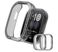 GIOPUEY Funda Compatible con Amazfit Bip MAX, [2 Pack] TPU morbido Case, Resistente agli urti - Black+Black