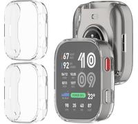 GIOPUEY Funda Compatible con Amazfit Bip MAX, [2 Pack] TPU morbido Case, Resistente agli urti - Transparent+Transparent