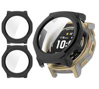 GIOPUEY Funda Compatible con Amazfit T-Rex 3 Pro 44mm, [2 Pack] Protector de Pantalla + Bastidor rígido, Protección Total del Paquete - Black+Black